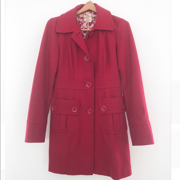 Nordstrom Jackets & Blazers - NORDSTROM red wool lined peacoat EUC